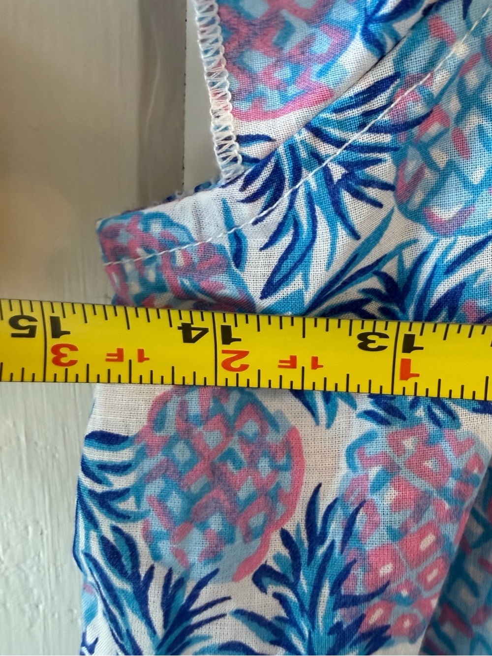 NWOT Simply Southern Blue and Pink Pineapple Print Tiered Sundress, Size Small - Picture 6 of 7